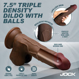 Hard-Core 7.5" Triple Density Dildo w/ Balls - Dark - image 2