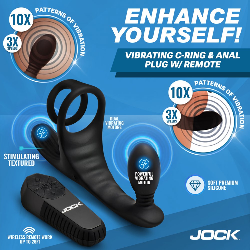 Triple Rush Vibrating C-Ring and Anal Plug w/ Remote - image 2