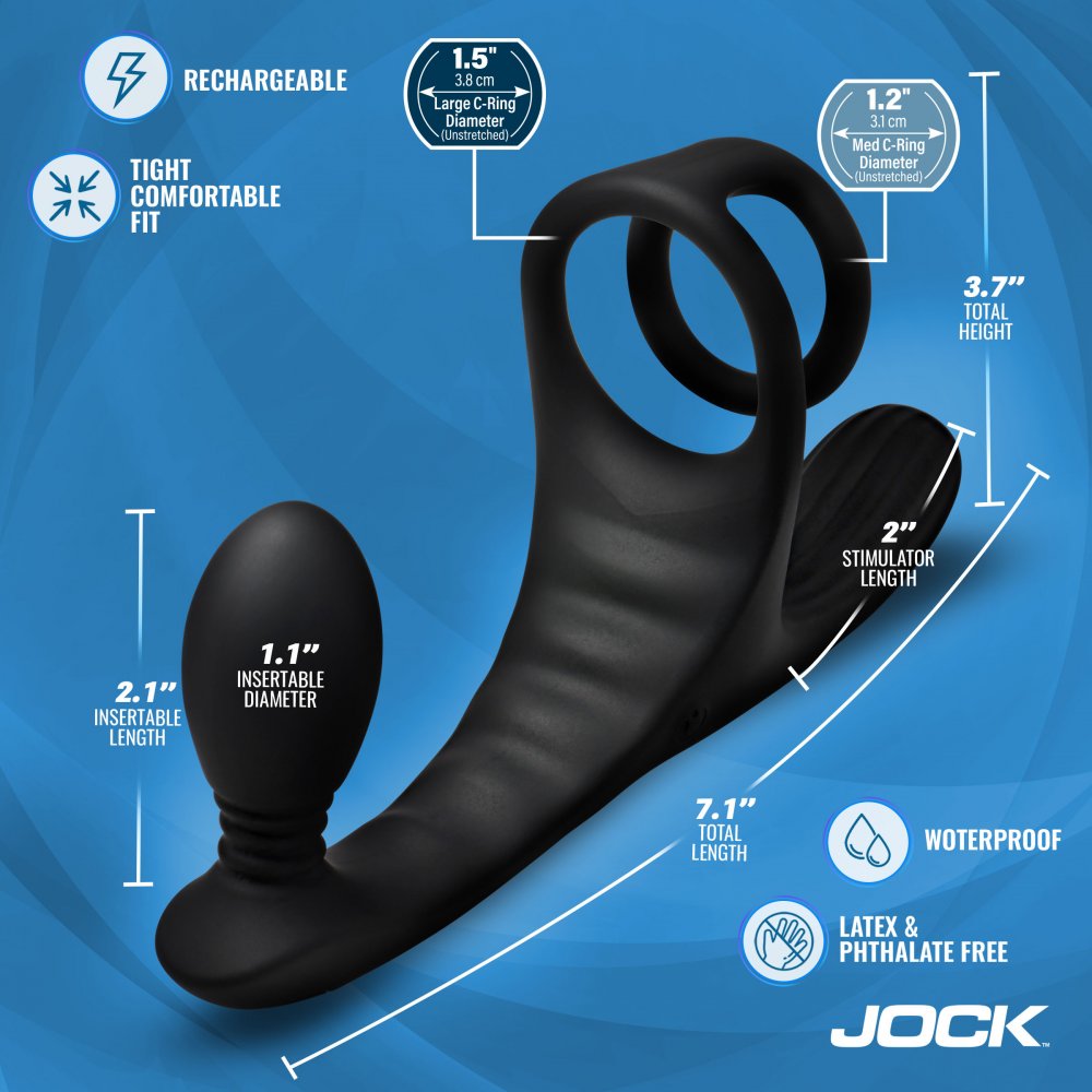Triple Rush Vibrating C-Ring and Anal Plug w/ Remote - image 4