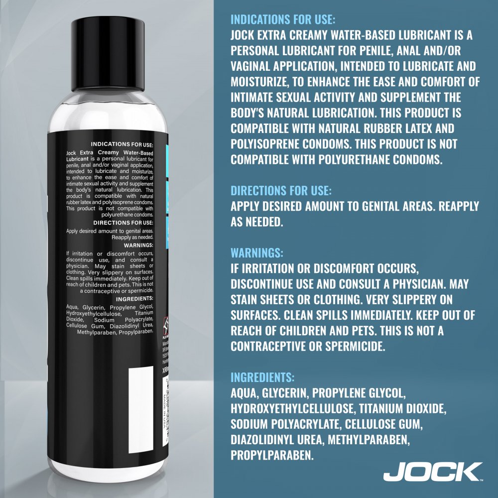 JOCK Extra Creamy Water Based Lubricant 8oz - image 5
