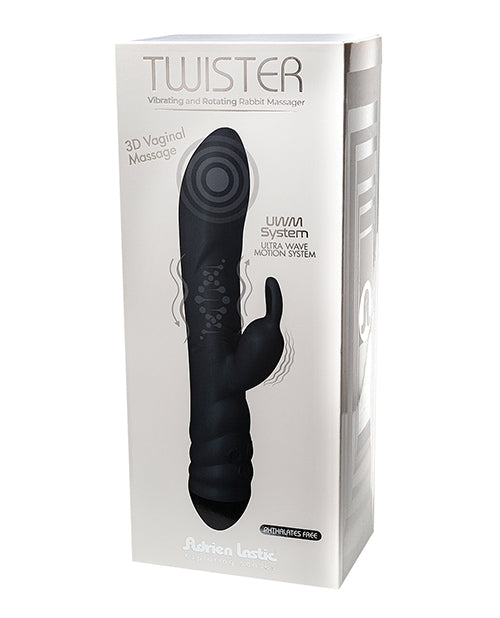 Adrien Lastic Twister Clitoral Sucker & Vibrating Rabbit - Black by Adrien Lastic