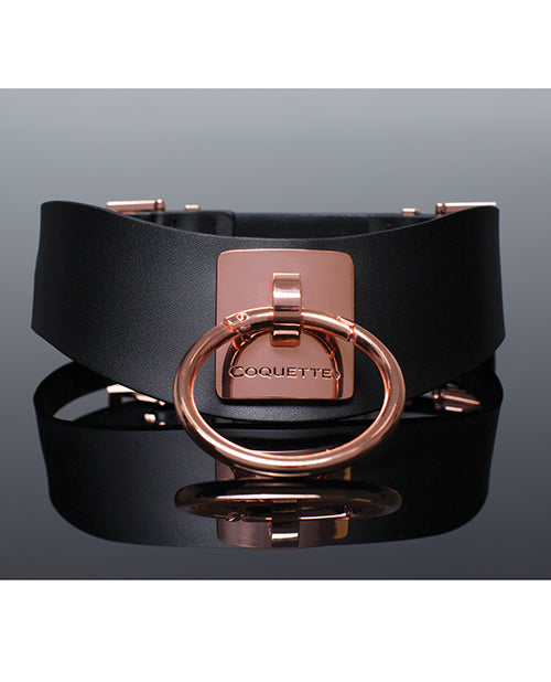 Pleasure Collection Adjustable Collar - Black/Rose Gold by Coquette Pleasure Collection