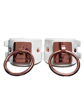 Pleasure Collection Adjustable Handcuffs - White/Rose Gold by Coquette Pleasure Collection