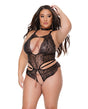 Pleasure Collection Crotchless Teddy w/Removable Tassels - Black QN by Coquette Pleasure Collection