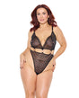 Pleasure Collection Feline Fatale Teddy w/Removable Chain - Black QN by Coquette Pleasure Collection