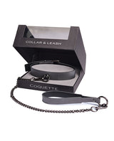 Pleasure Collection Gunmetal Glam Collar & Leash w/Removable Chain by Coquette Pleasure Collection
