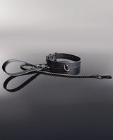 Pleasure Collection Gunmetal Glam Collar & Leash w/Removable Chain by Coquette Pleasure Collection