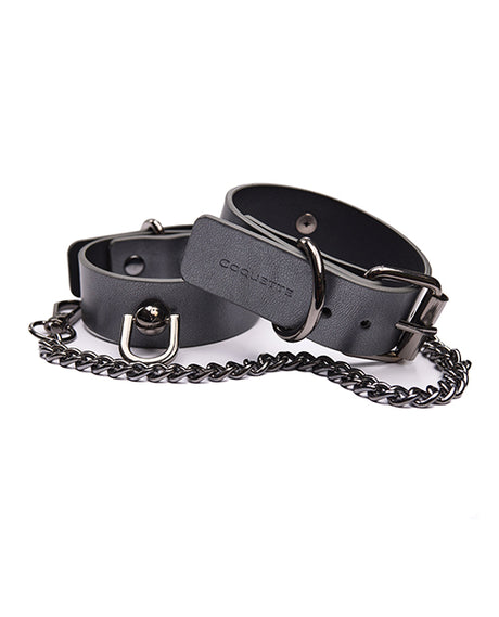 Pleasure Collection Gunmetal Glam Cuffs w/Removable Chain by Coquette Pleasure Collection