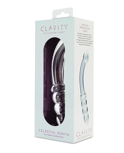 Clarity Celestial Zenith Glass Dildo, 6.5-inch Double-Ended