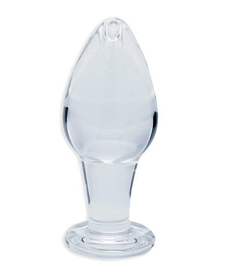 Clarity Utopian Bud Glass Butt Plug — 3.5-inch