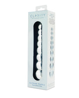 Clarity Elysian Pearls Glass Dildo — 6.7 in Beaded