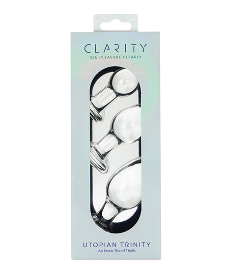 Clarity Glass Dildo 3 Piece Kit - Utopian Trinity by Clarity