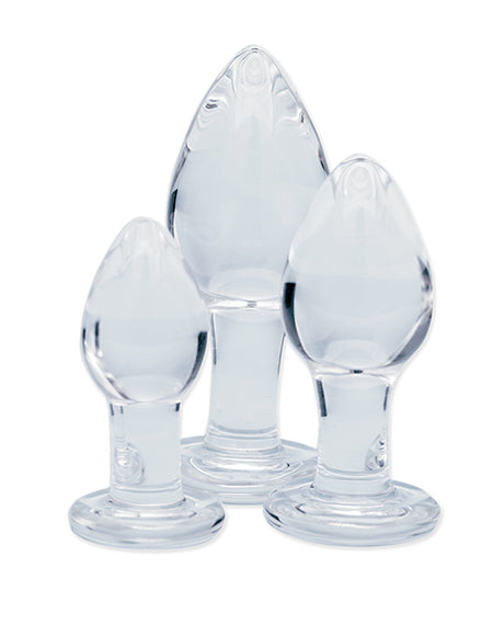 Clarity Utopian Trinity 3-Piece Glass Butt Plug Set (S/M/L)