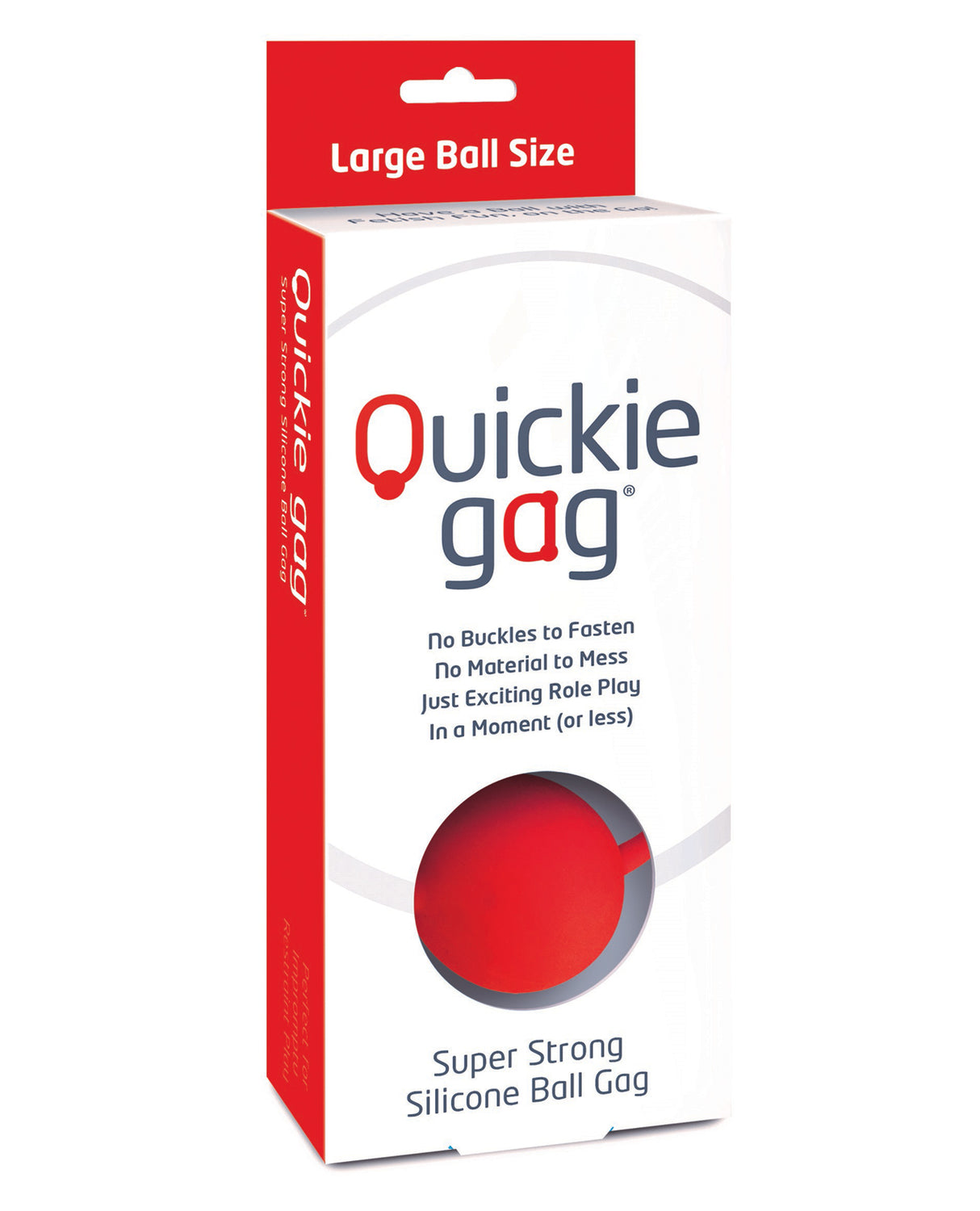 Quickie Ball Gag Large - Red by Quickie Gag