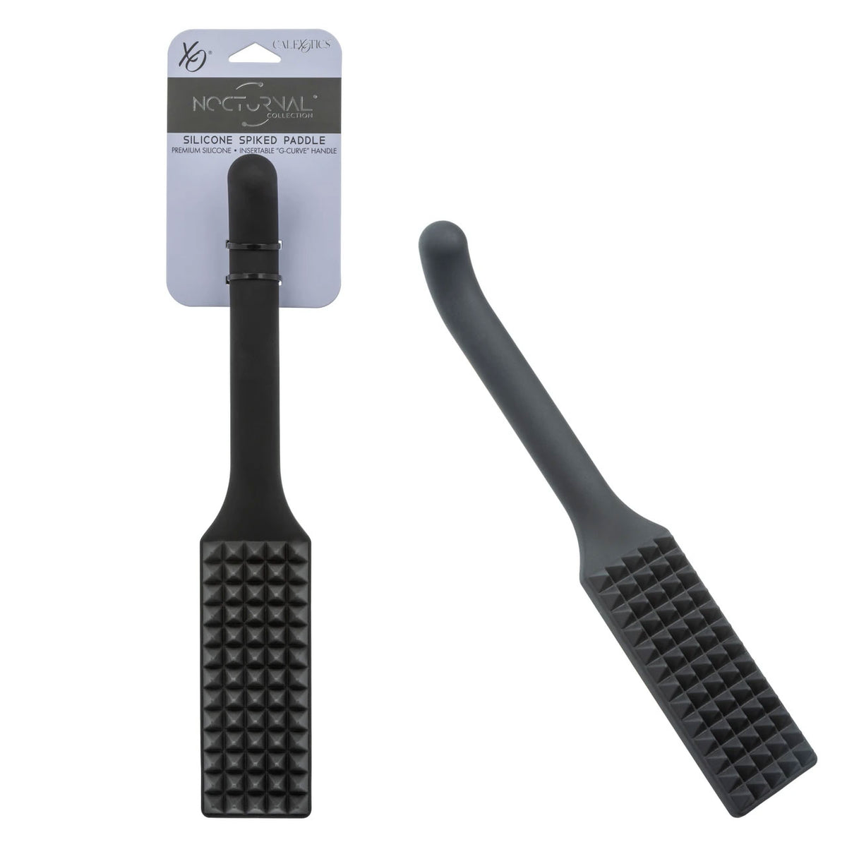 CalExotics Nocturnal Silicone Spiked Paddle with G‑Curve Handle, Black - SE2678552