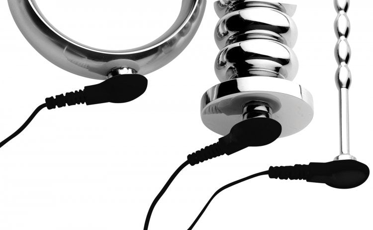 Zeus Deluxe Series Voltaic for Him Stainless Steel Male E-Stim Kit by XR Brands