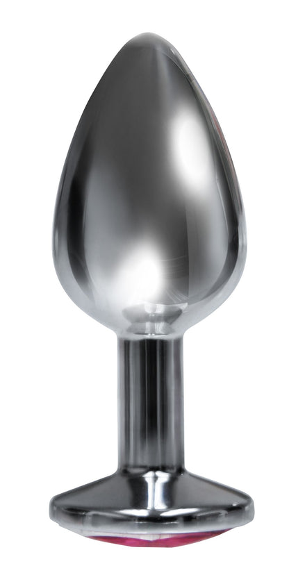The 9's the Silver Starter Bejeweled Stainless Steel Plug - Pink by Icon Brands