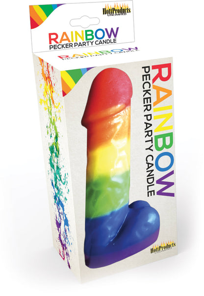 Rainbow Pecker Party Candle 7 Inches by Hott Products