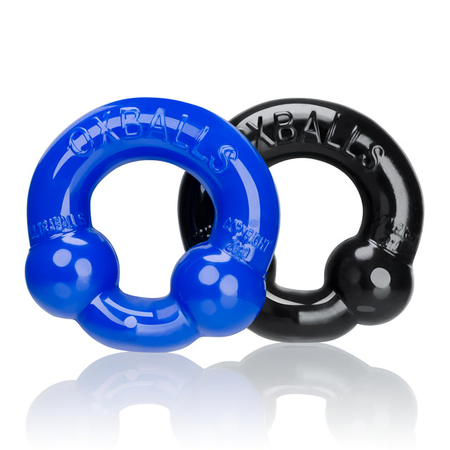 Oxballs Ultraballs 2-Piece Cock Ring Set — Black & Police Blue - OX-3010-BPB