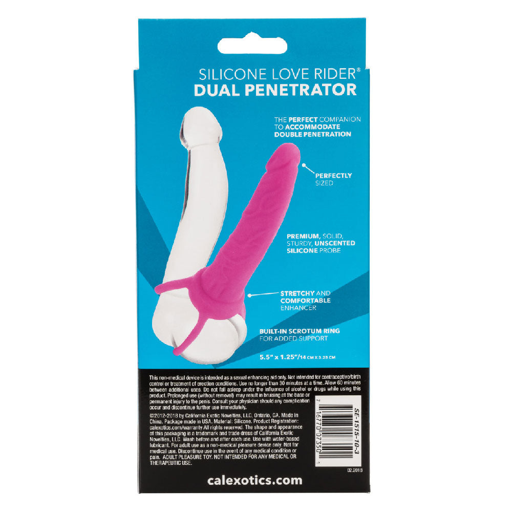 Silicone Love Rider Dual Penetrator - Pink by CalExotics