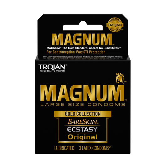 Paradise Marketing Trojan Magnum Gold Collection Condoms — 3 Pack - TJ01987