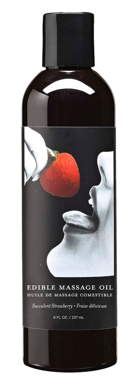 Earthly Body Edible Massage Oil — Strawberry, 8 fl oz - EB-MSE003