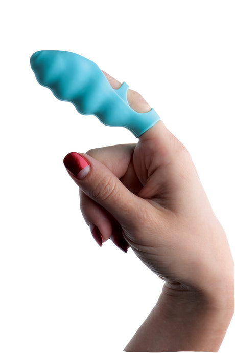 XR Brands Finger Bang-Her Finger Vibe — Teal, 3.5 in - FR-AE620