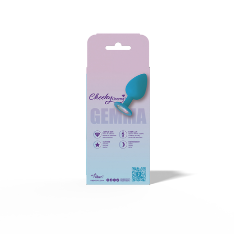 Gemma Clear Iridescent Gem Teal Silicone Plug - M