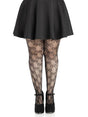 Leg Avenue Plus Bow Net Tights — 1X/2X, Black - LA-9236XBK1X2