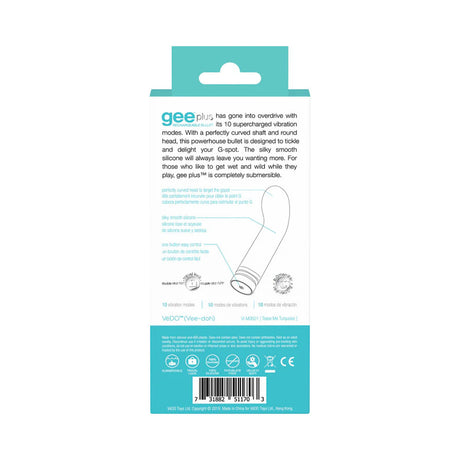 VeDO Gee Plus Rechargeable Mini Vibe, Tease Me Turquoise - VI-M0601