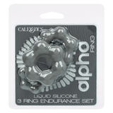 CalExotics Alpha Liquid Silicone 3-Ring Endurance Set — Grey, 1 in - SE1492632