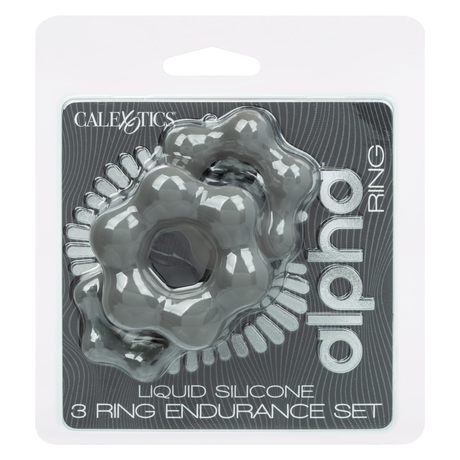 CalExotics Alpha Liquid Silicone 3-Ring Endurance Set — Grey, 1 in - SE1492632