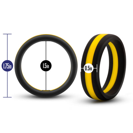 Blush Performance Silicone Go Pro Cock Ring — Black/Gold/Black - BL-91112