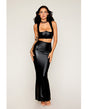 Stretch Faux Leather Harness Bra & Long Slip Skirt - Black MD by Dreamgirl