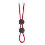 Blush Stay Hard Silicone Double Loop Cock Ring — Red, Adjustable - BL-32098