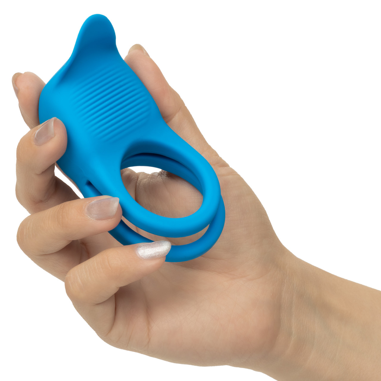 CalExotics Rumbler Rumble Rechargeable Dual Cock Ring — Blue - SE4376053