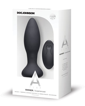 A Play Rimmer Experienced Rechargeable Silicone Anal Plug w/Remote - Black by A-Play