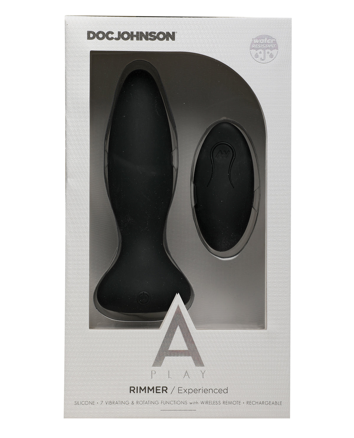A-Play Rimmer 7-Function Rechargeable Silicone Anal Plug with Remote — Black