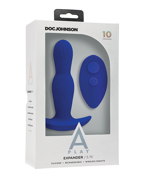 A Play Expander Rechargeable Silicone Anal Plug w/Remote - Royal Blue by A-Play