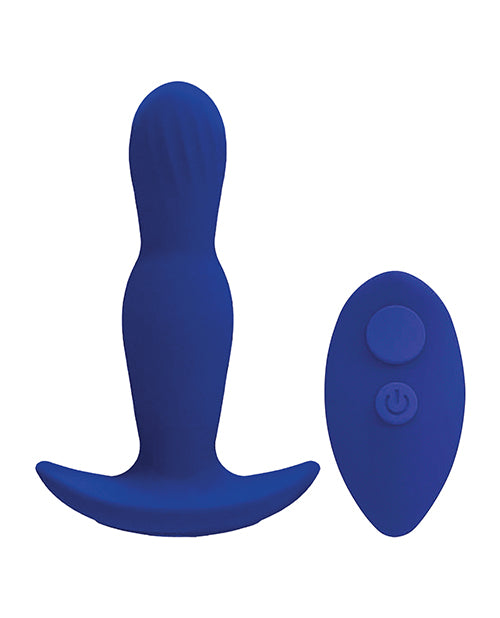 A-Play Expander Rechargeable Silicone Anal Plug with Remote — Royal Blue