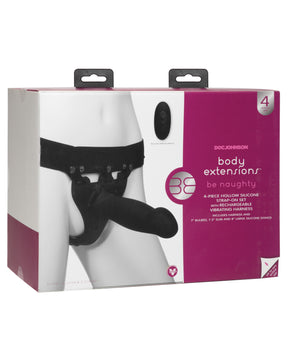 Body Extensions Be Naughty Vibrating 4 Piece Strap On Set by Body Extensions