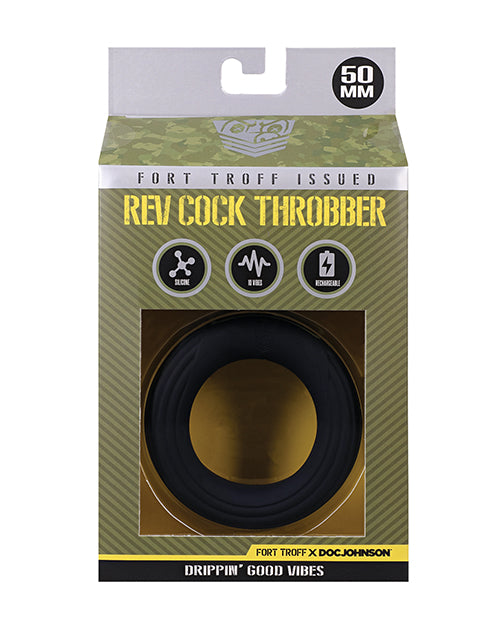 Fort Troff Rev Cock Throbber Vibrating Cock Ring - Large, Black by Fort Troff