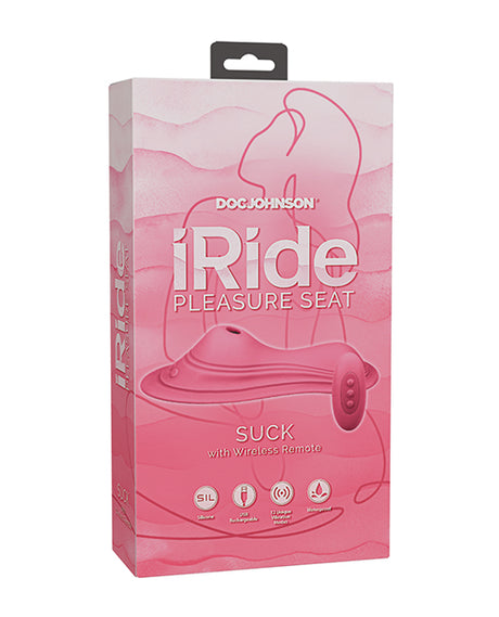 iRide Pleasure Seat Suck Stimulator Rechargeable w/Wireless Remote - Dusty Pink by iRide