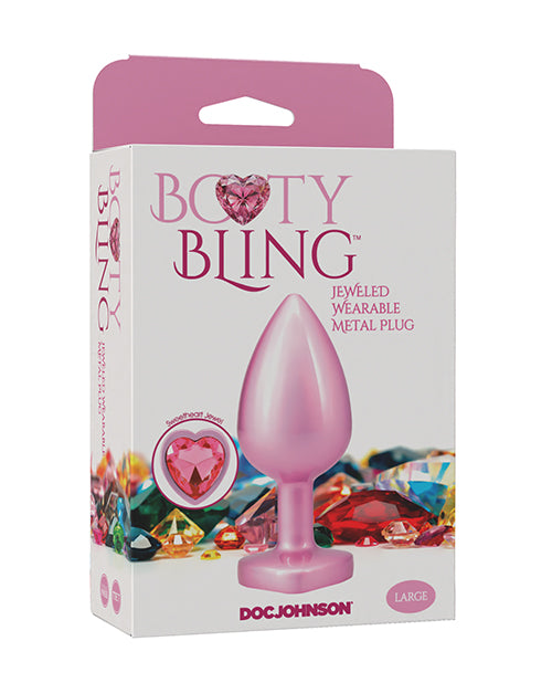 Booty Bling Jeweled Metal Plug - Large Pink by Booty Bling