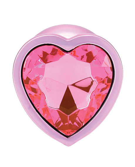 Booty Bling Jeweled Metal Anal Plug — Large Pink