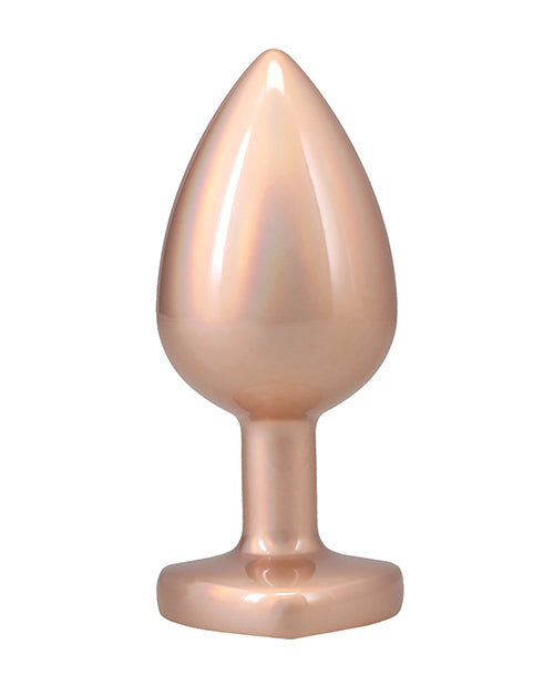 Booty Bling Jeweled Metal Anal Plug - Large, Gold
