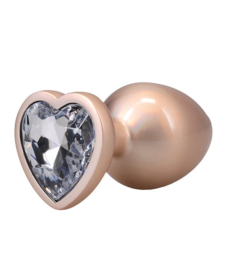 Booty Bling Jeweled Metal Anal Plug - Large, Gold