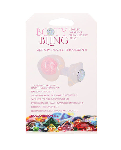 Booty Bling Jeweled Wearable Translucent Silicone Plug - Large by Booty Bling
