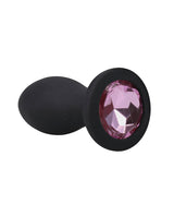 Booty Bling Jeweled Wearable 3" Vibrating Silicone Plug - Black/Pink by Booty Bling