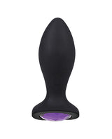 Booty Bling Jeweled Wearable 3" Vibrating Silicone Plug - Black/Purple by Booty Bling
